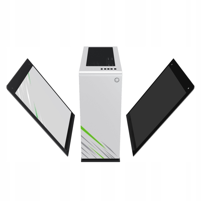 Ігровий корпус для ПК Tower ATX Midi White Coil, загартоване скло, USB