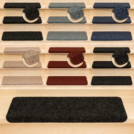 Kettelservice Metzker Step Mats Ramon Rectangular - 15 Piece Set - Anthracite Gray - No Plastic Corners
