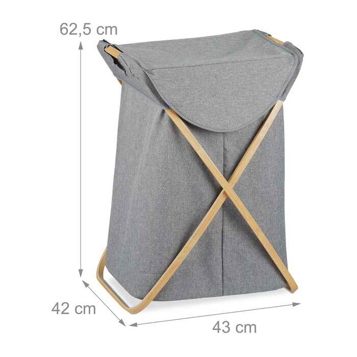 Relaxdays Laundry Basket, 58 Liter, Foldable