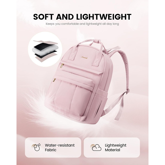 LOVEVOOK Рюкзак-переноска для мами та тата з пеленальною підкладкою, сумка для підгузків, рюкзак для візка, велика сумка для дитини, клінічна сумка, сумка для пологового будинку, для новонароджених (M, світло-рожевий)
