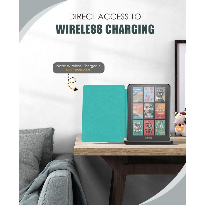 Чохол MoKo для Kindle Paperwhite 2024 (12-го покоління) та Kindle Colorsoft Signature Edition 2024, Jade Green (А-Jade Green), з авто-ввімкненням/вимиканням