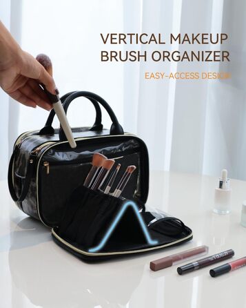 Косметичка-органайзер велика, водонепроникна, з ручкою та кількома відділеннями (Leopard, M)