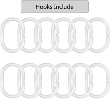 Шторка для душу 180x200 см, біла, антигрибкова, з люверсами. Шторка для ванни з квітами, водонепроникна, сіра, з малюнком рослин, миється.