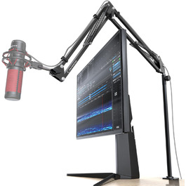 Кріплення для мікрофона Boom Arm, 360° обертання, з кріпленням на стіл, регульований, з адаптером 3/8''-5/8'', для стрімінгу, геймінгу, подкастингу, 15 дюймів, (M05)