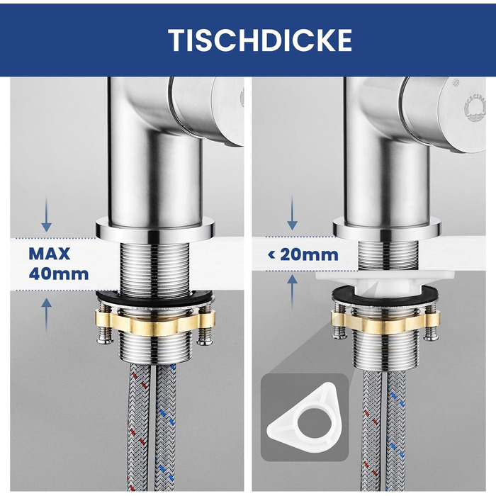 Кран кухонний CECIPA SOFETIY SERIE, чорний матовий, 2 режими струменя, нержавіюча сталь, поворотний 360°