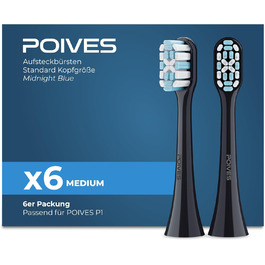 Електрична зубна щітка POIVES P1 Pro з датчиком тиску, 72 000 рухів, гарантія до 4 років, 111 днів без ризику, довга робота від акумулятора, колір Midnight Blue