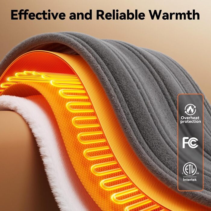 Електрична ковдра з підігрівом, 9 зон, таймер 1-9 годин, функція пам'яті, швидкий нагрів, фланель/шкіряна підкладка, 160x120 см, для 1 особи/дивану