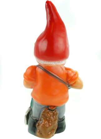 RAKSO JS Garden Decoration e.K. Garden Gnome with Basket, Height 45 cm, Decorative Elf made of Plastic