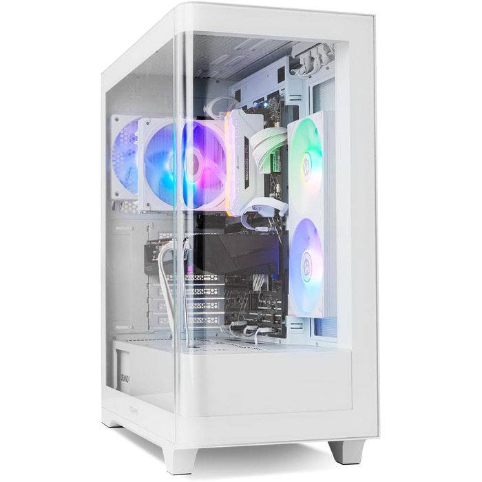 Корпус для ПК NOX Xtreme Products HUMMER ETHER WH – ATX/Micro-ATX/ITX Midi Tower з сітчастою передньою та верхньою панелями, скляними бічними панелями, 3 вентиляторами 140 мм, підтримка до 10 вентиляторів, USB-C/USB 3.0, білий