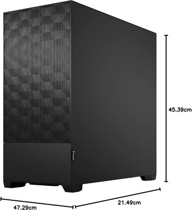 Корпус для ПК Fractal Design Pop Black з темним склом, сітчаста передня панель Honeycomb Mesh, три вентилятори Aspect 12, Mid Tower для ігор, ATX, чорний