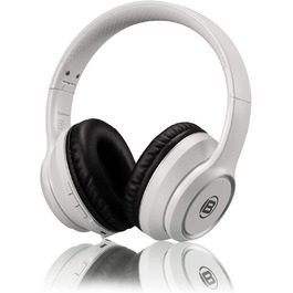 Навушники Bresser Bluetooth Over-Ear з мікрофоном для геймінгу та дзвінків, 3.5 мм, білі