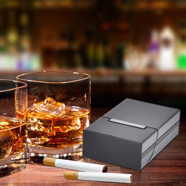 Алюмінієві випарювачі для сигарет eLander [2 шт./набір, сірий] Магнітна кришка, елегантний дизайн, алюмінієвий касета для сигарет