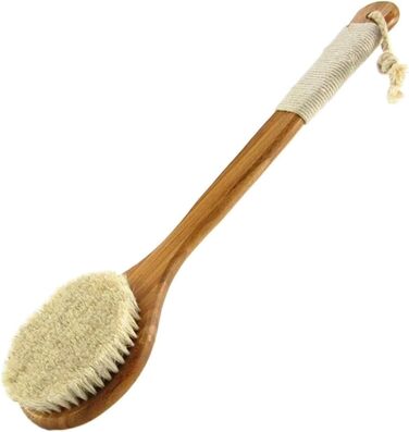 Women's bath scrubbers, men's bath brushes made of horsehair with a long handle, back brush, bath brushes for shower, bath, body brushes