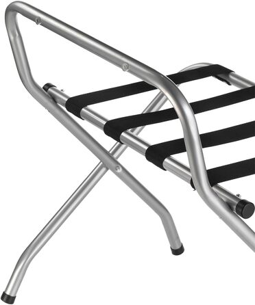 CARO-Furniture Suitcase Stand Suite with Wall Protection, Suitcase Stand, Suitcase Rack, Metal, Black, Folding (Grey)