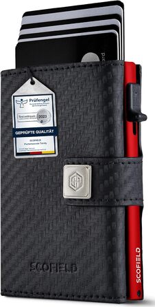 Чоловічий гаманець SF SCOFIELD з відділом для монет | Тонкий гаманець на 9-11 карт | RFID захист | Гаманець-картхолдер | Гаманець для чоловіків | Розумний гаманець | Чоловічий картхолдер | Гаманець Slim | Картодзерж з відділом для монет Mini (Carbon - Fir