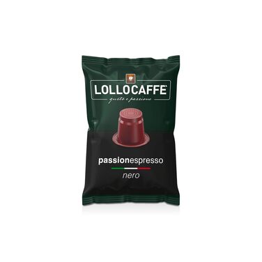 Капсульна кава LOLLO Caffè Passion Espresso Nero, 100 капсул, сумісна з машинами Nespresso, насичений смак