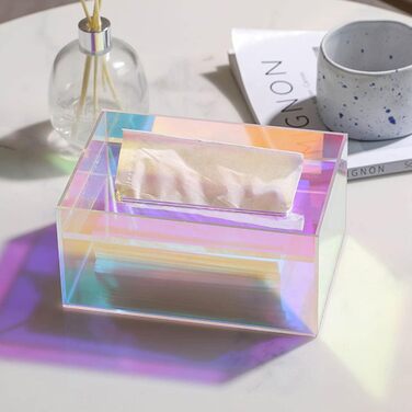 Tissue Box, Tissue Box, Rectangular Acrylic Colorful Tissue Box Holder Serviette Box with Large Opening, Sinkable Cover Tissue Box Tissue Box for Toilet Lid