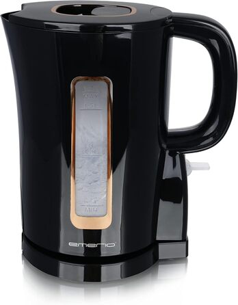 Електричний чайник Emerio WK-125130, 1.7 л, 2200 Вт, з нержавіючої сталі, без BPA, чорний/золотий