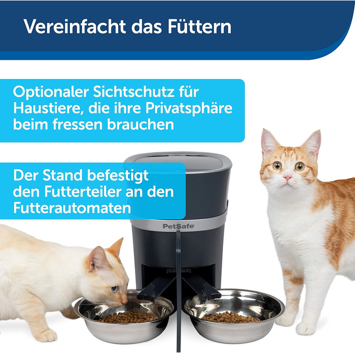 Автоматичний годівник PetSafe для 2 тварин: собак та котів, з мискою, BPA-free пластик