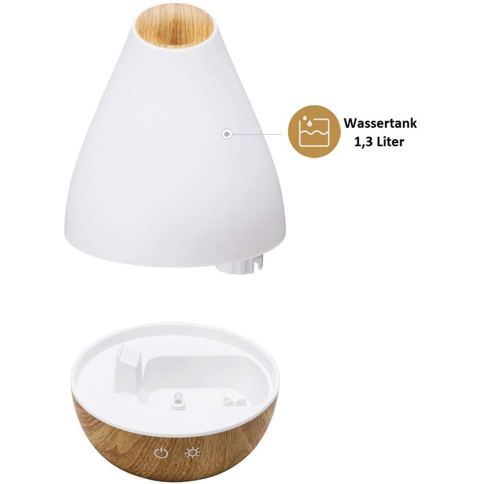 Аромадифузор Promed AL-1300 WS – ультразвуковий зволожувач повітря 1,3 л з LED-підсвіткою, авторежим та дерев'яною обшивкою | Ароматерапія та зволоження повітря