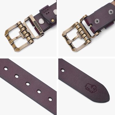 Чоловічий шкіряний ремінь BISON DENIM з класичною пряжкою, міцний, для джинсів, довжина 115 см, підходить для талії 36'-39'