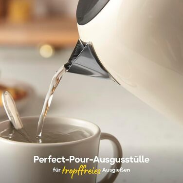 Електричний чайник Russell Hobbs Colours Plus Mocha з нержавіючими акцентами, 1.7л, 2400W, з індикатором рівня води, фільтром від накипу та функцією швидкого кип'ятіння