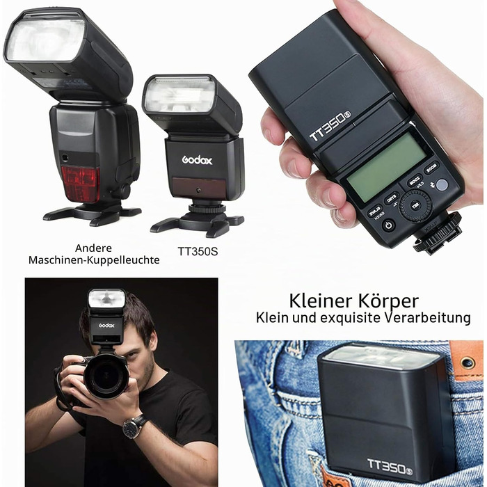 Спалах Godox TT350S TTL для Sony: бездротовий 2.4G, HSS 1/8000s, провідне число GN36, для бездзеркальних камер Sony Speedlite