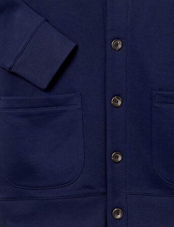 Чоловіча в'язана жилетка Amazon Essentias з флісу з капюшоном та коміром-шарфом (S, Морська синя)