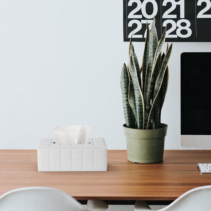 Скринниця для серветок GORESE з натуральної шкіри (біла)