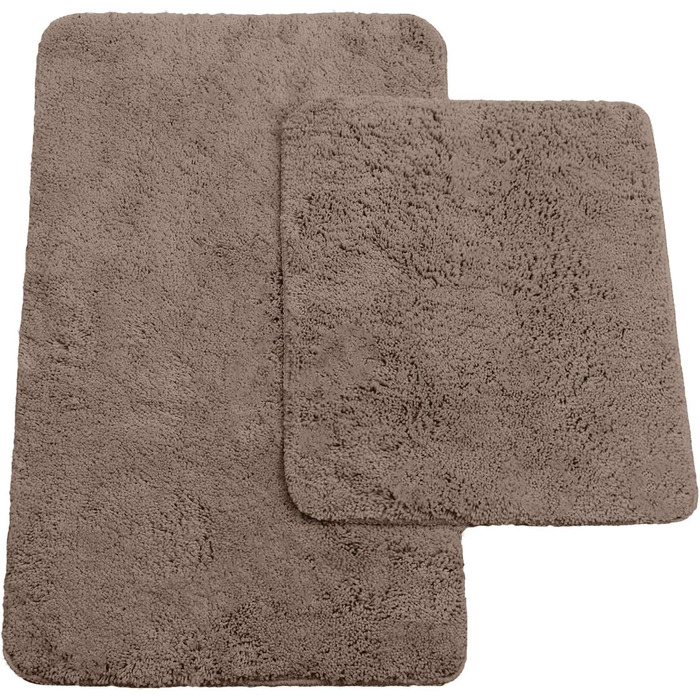 Brandsseller Bath Mat Set - 2 Piece Set: 20x32 inch & 18x20 inch - Green & Taupe