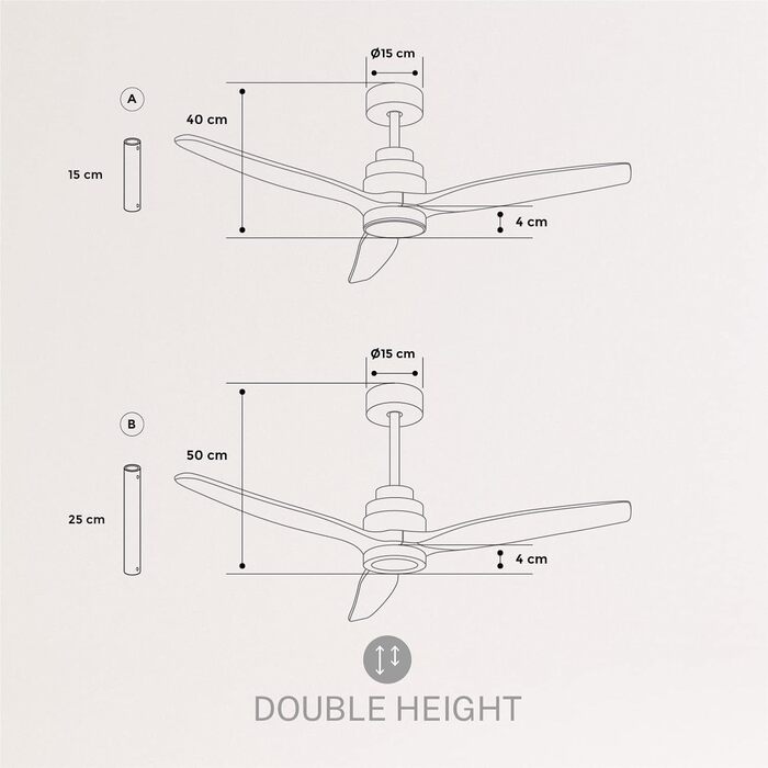 Стеляний вентилятор WINDSTYLANCE з натурального дерева з підсвічуванням, Ø132 см, Wi-Fi, пульт ДК, 6 швидкостей, DC-двигун, літньо-зимовий режим