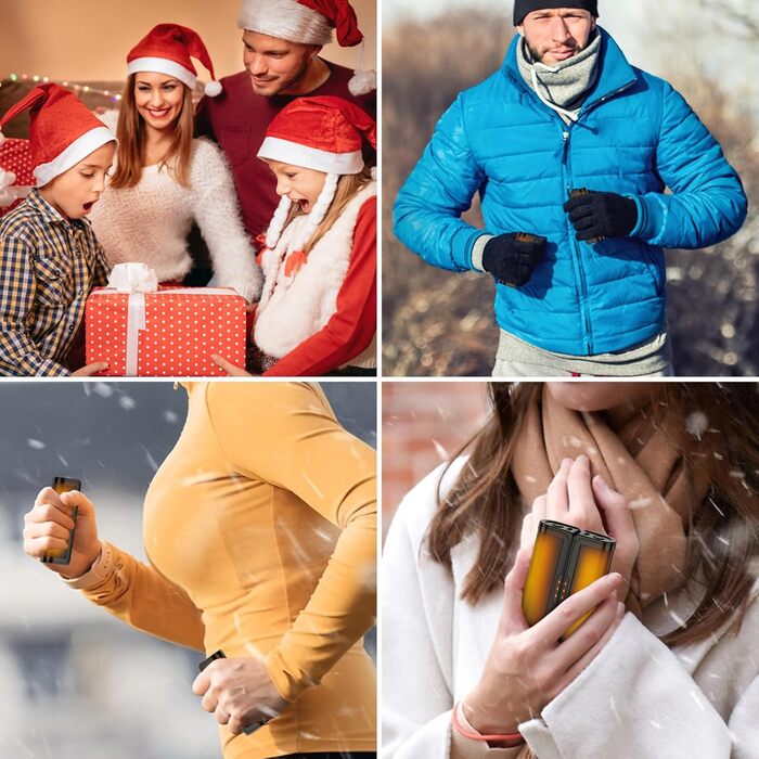 Jonwall Електричні кишенькові грілки для рук 2 шт., USB-зарядка, 3 рівні нагріву, для кемпінгу, гольфу, теплий подарунок, чорний