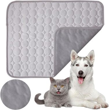 Килимок охолоджуючий для собак 150x100 см, самоохолоджуючий, для собак та котів, миючий, сірий (M)