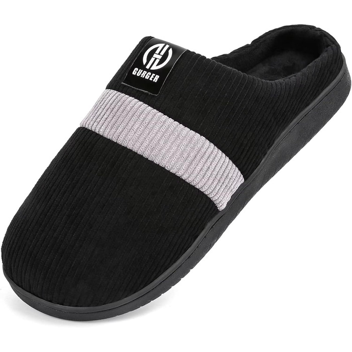 Тапочки зимові плюшеві для дому, чорні, розмір 36-51 (EU 44/45)