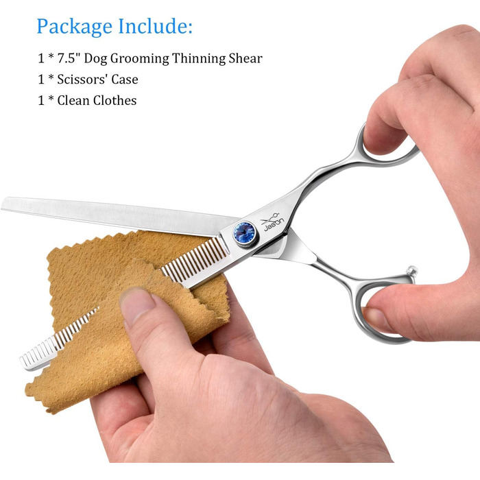 Професійна вигнута ножиці для грумінгу собак JASON 7' - ножиці для витончення шерсті, з японської сталі 440C (21 зуб), для професійного догляду за собаками