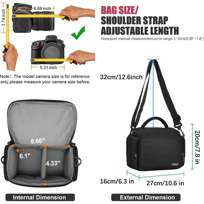 Чохол для камери сумісний з Canon, Nikon, Sony: водонепроникний, компактний, чорний