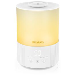 Зволожувач повітря Brandson з дисплеєм, 2.5 л, 3 режими, регулювання вологості, тихий, LED-підсвітка, таймер, нічний режим, для вітальні та спальні