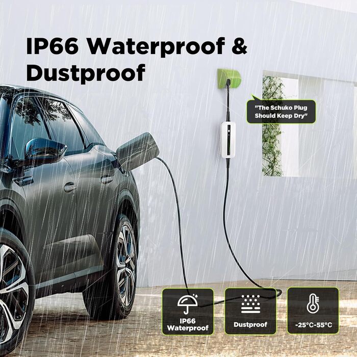 Morec Mobile Wallbox 11kW Type 2 (6-16A) для електромобілів: портативна зарядка з CEE 380V, кабель 6м