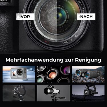 Набір для чищення камери Rollei Travel 7-в-1: Lenspen, двірник, серветки, рідина для чищення об'єктивів, для Sony, Nikon, Canon