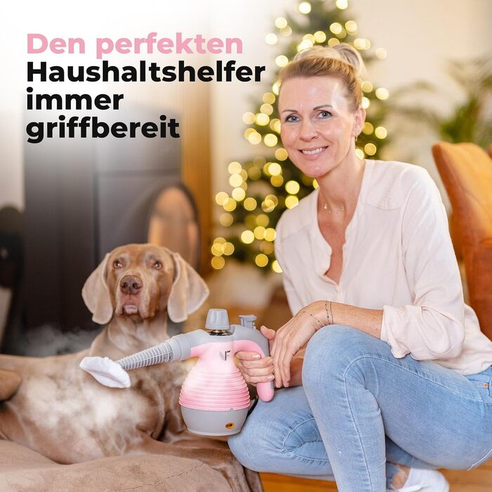 Neighbour's Friend® Handheld Steamer in Pink – Powerful Handheld Steamer | Steam Duck with 350ml Tank, Steam Regulation & Attachments for Household, Windows, Upholstery & More