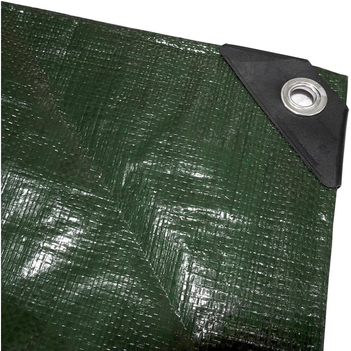 HanjetHJ Waterproof Green Tarp, 140g/m², Robust, Thick PE Material, as Tent Roof, Roof Covering, Protective Cover for Camping, Swimming Pool, Boat (4 x 5 m)