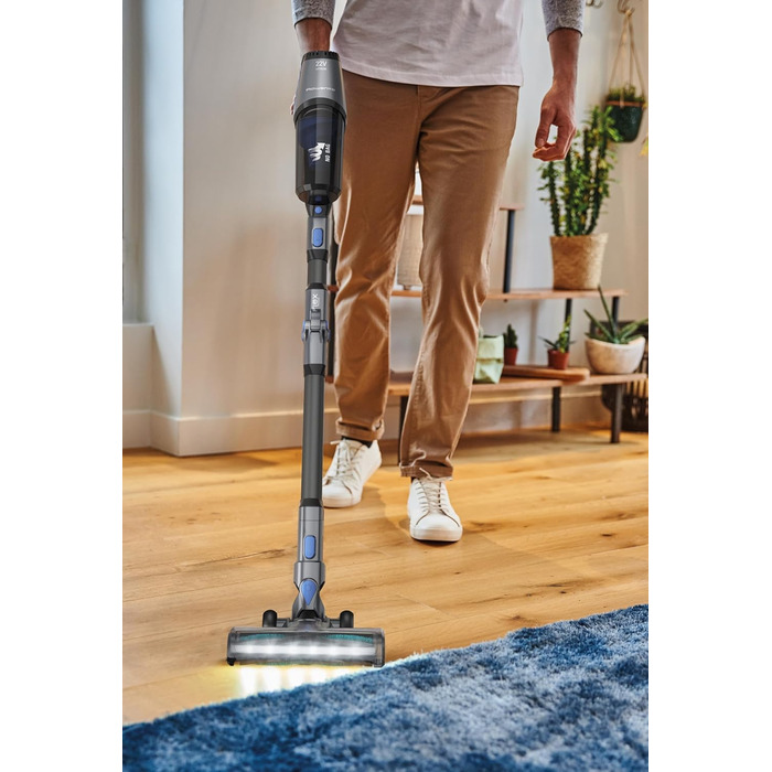 Пылесос беспроводной Rowenta X-Pert 3.60: 45 минут работы, аккумулятор Li-Ion, светодиодный насадка, серый/голубой