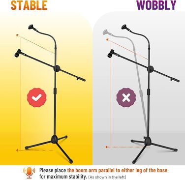 Підставка для мікрофона 2-в-1 з трьома кліпсами для кабелів, для вокалу, сцени, конференцій та презентацій, розширювана, CY0311 (з лебединою шиєю)