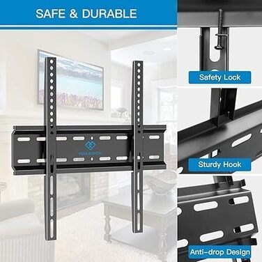 Настінне кріплення для телевізора PERLESMITH Ultraslim 26-75 дюймів, VESA 400x400, до 52 кг