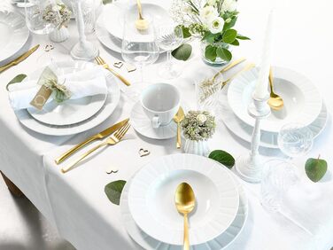 CreaTable Barcelona: 12-Piece Porzellan Geschirrset - Tafelservice, spülmaschinen- und mikrowellengeeignet, Made in Europe