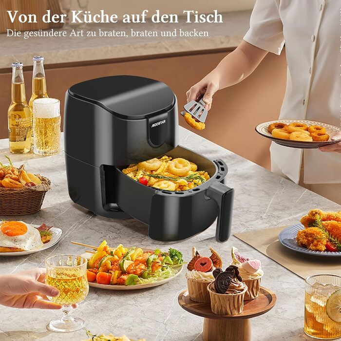Фритюрниця Aigostar Air Fryer 4L з гарячим повітрям, XXL, без олії, 8 програм, LED-дисплей, 1500W, BPA-free