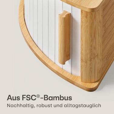 Бротокнига Praknu з дерева з ковзними дверцятами - Економія місця - Зберігає хліб свіжим - Легка збірка з інструкцією (Білий)