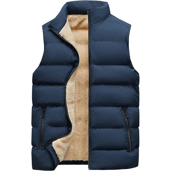 Чоловіча флісова жилетка з підкладкою, утеплена, тепла, з ізольованим утеплювачем, зимова жилетка-грілка для чоловіків, Softshell, для активного відпочинку, хайкінгу, терможилетка з блискавкою (XL, Синій)