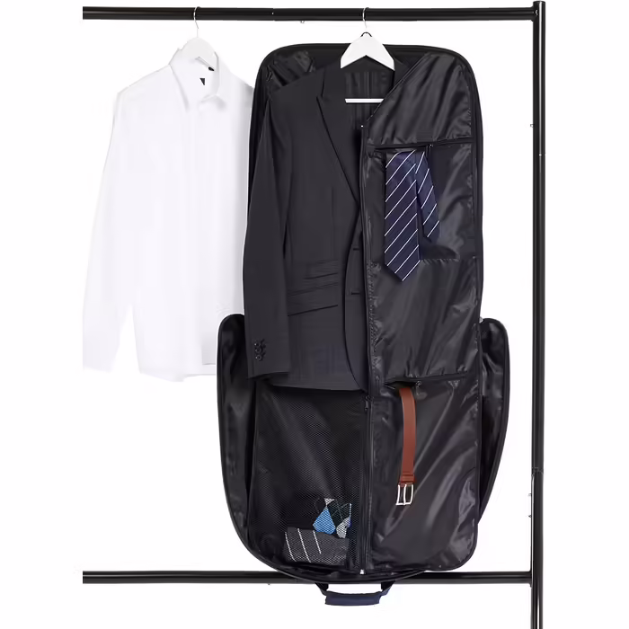 Amazon Basics Premium Garment Bag (1.32m, Navy Blue)