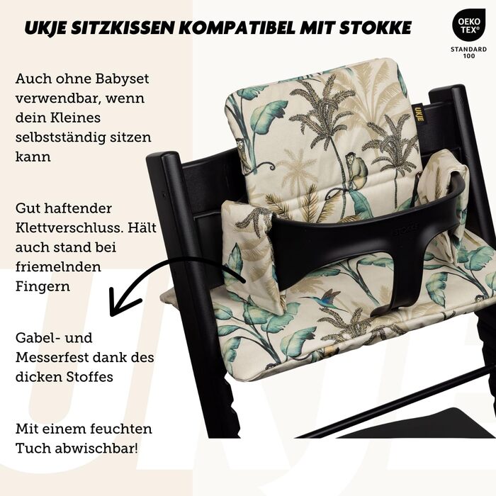 Подушка-сидіння Ukje для стільчика Stokke Tripp Trapp, водонепроникна, леопардовий принт, м'яке килимок-полотно, багато кольорів, зменшує посадку, для дитячого стільчика